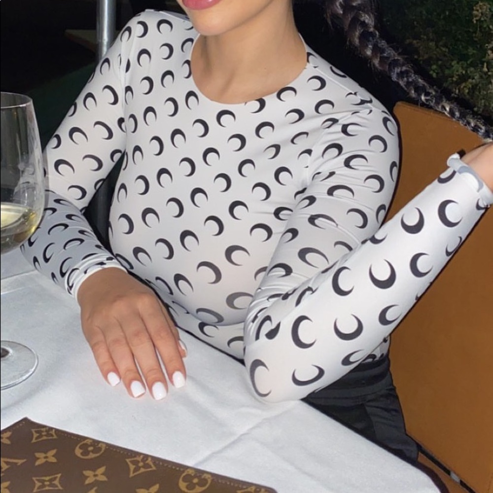 Marine Serre
crescent moon-print top